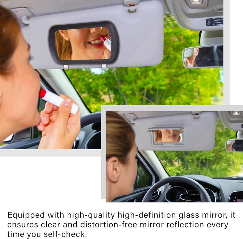 BFXM Car Visor Mirror, Universal Clip-On Automotive Sun Visor Vanity Mirror for SUVs and Various Vehicles, car accessories interior for Women, Black - Image 5